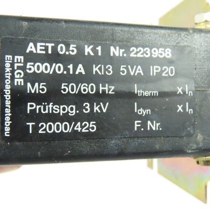 ELGE AET 0.5 K1 Current Transformer 500/0.1A 5VA 50/60Hz