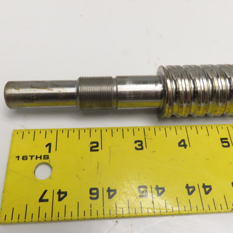 Rexroth 1-1/4" OD Single Start 3/8" Lead Ball Screw 43-1/2" OAL 39" Screw Length