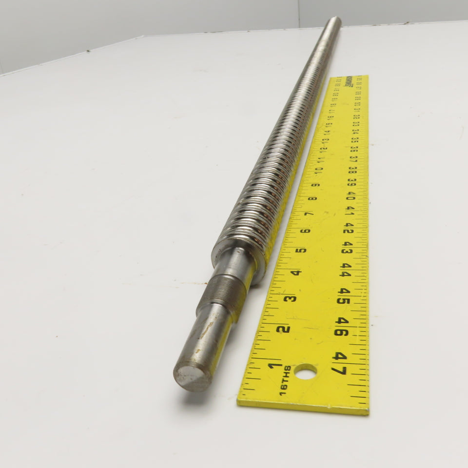 Rexroth 1-1/4" OD Single Start 3/8" Lead Ball Screw 43-1/2" OAL 39" Screw Length