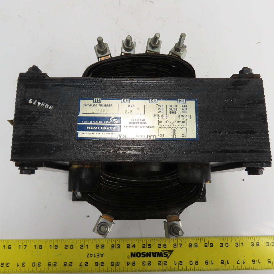 Hevi-Duty T3000 3.0kVA SMT Control Transformer 220-480V Pri 110-120V Sec
