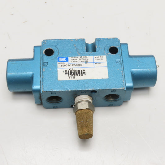 MAC 180003-112-0003 Pneumatic Air Valve VAC to 150 PSI