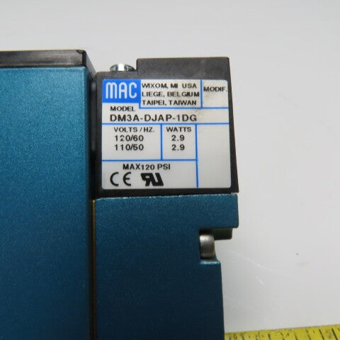 MAC 92B-BAB-000-DM-DJAP-1DG 4-Way Solenoid Valve 120VAC 20-120 PSI