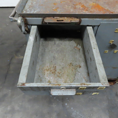 Heavy Duty Industrial Steel Rigging Storage Tool Cart W/ Drawers and Cabinet