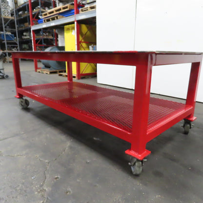 NEW 1/2" Steel Top Welding Fabrication Table Shelf Casters 96" x 48" x 34" T