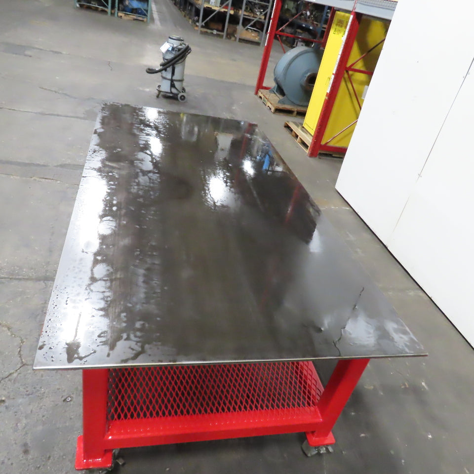 NEW 1/2" Steel Top Welding Fabrication Table Shelf Casters 96" x 48" x 34" T