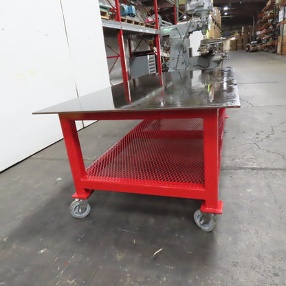 NEW 1/2" Steel Top Welding Fabrication Table Shelf Casters 96" x 48" x 34" T