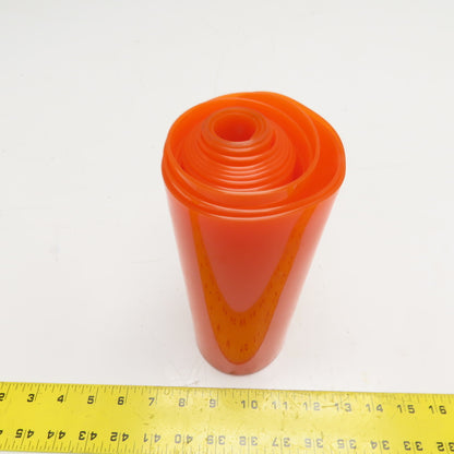 8" x 8' Long Orange Vinyl Strip Curtain 3/8" Holes 2" OC