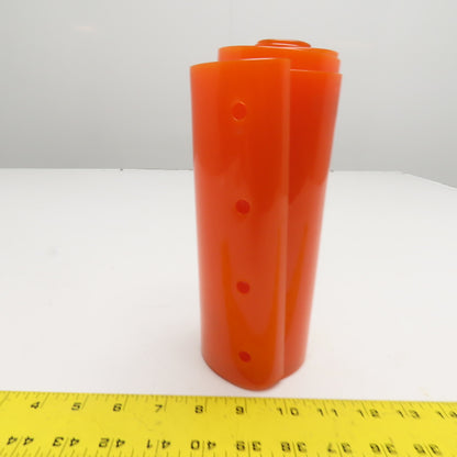 8" x 8' Long Orange Vinyl Strip Curtain 3/8" Holes 2" OC