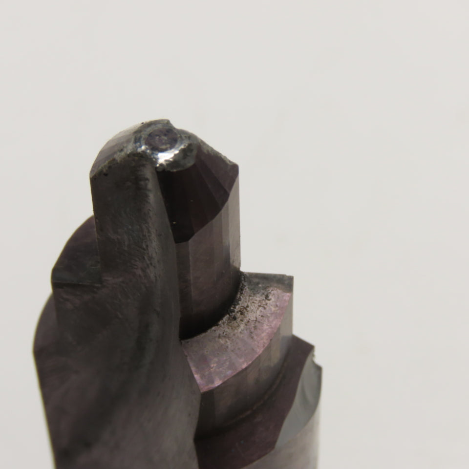 1" Solid Carbide Step Drill Chamfer Counterbore 0.453" Minor Diam. Needs Repair
