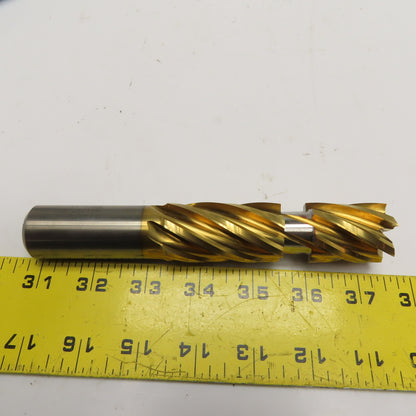 Niagara 1-1/8" TiN Coated HSS 6 Flute Modified End Mill Cutter 1" Shank