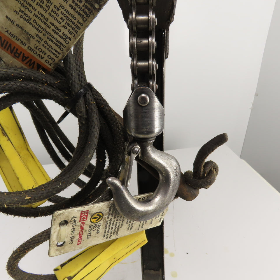 ARO 7704-T 1/2 Ton 1000LB Pneumatic Air Chain Hoist 20' Lift 90PSI