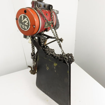 ARO 7704-T 1/2 Ton 1000LB Pneumatic Air Chain Hoist 20' Lift 90PSI