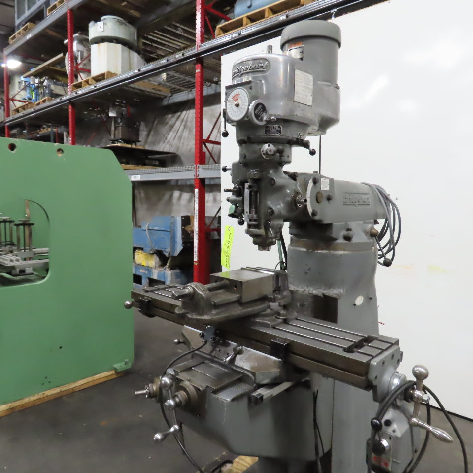 Bridgeport 1-1/2HP Vertical Milling Machine 3Ph 230/460V 1730 RPM W/ Powerfeed