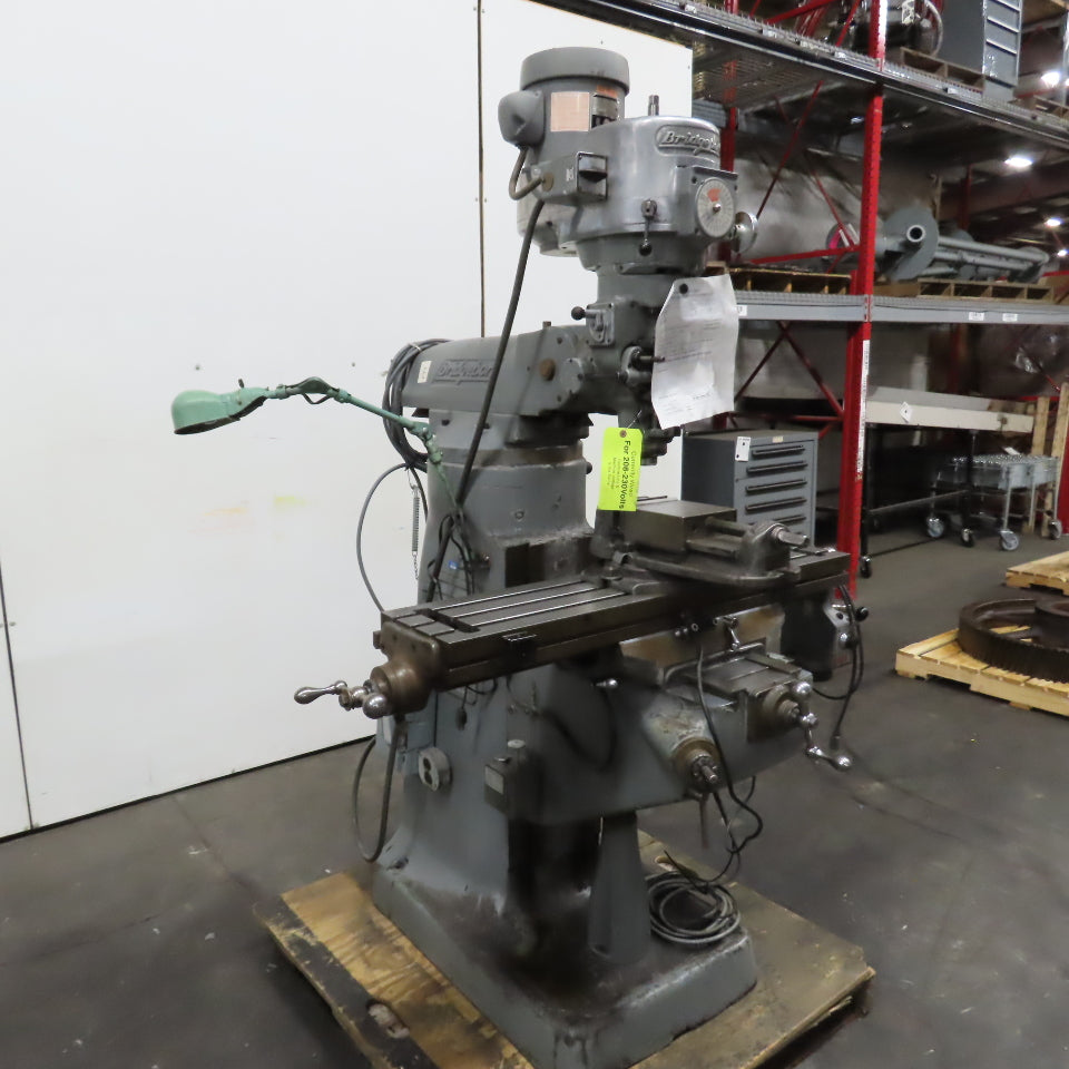 Bridgeport 1-1/2HP Vertical Milling Machine 3Ph 230/460V 1730 RPM W/ Powerfeed