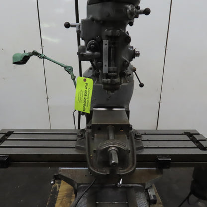 Bridgeport 1-1/2HP Vertical Milling Machine 3Ph 230/460V 1730 RPM W/ Powerfeed