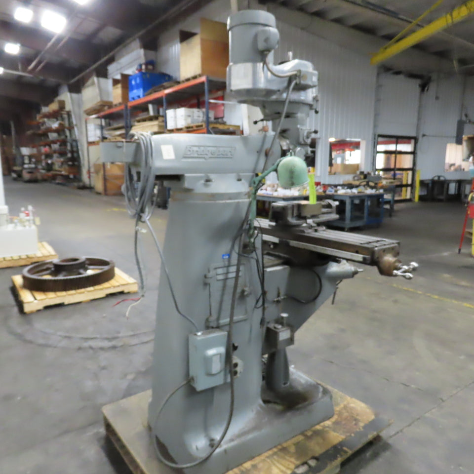 Bridgeport 1-1/2HP Vertical Milling Machine 3Ph 230/460V 1730 RPM W/ Powerfeed