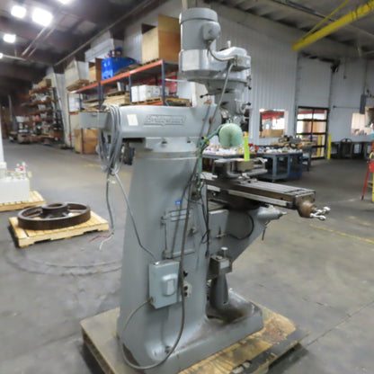 Bridgeport 1-1/2HP Vertical Milling Machine 3Ph 230/460V 1730 RPM W/ Powerfeed