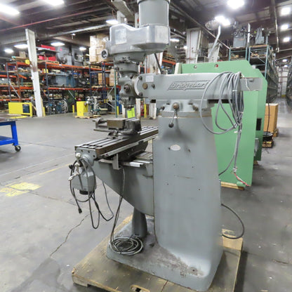 Bridgeport 1-1/2HP Vertical Milling Machine 3Ph 230/460V 1730 RPM W/ Powerfeed