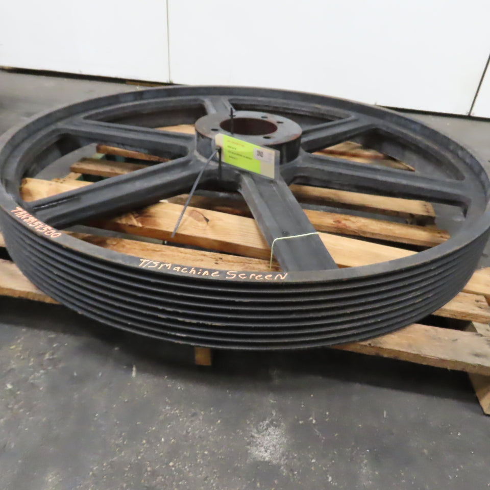 50" OD 5-7/8" Wide 8-Groove V-Belt Sheave Pulley 6-1/8" Bore
