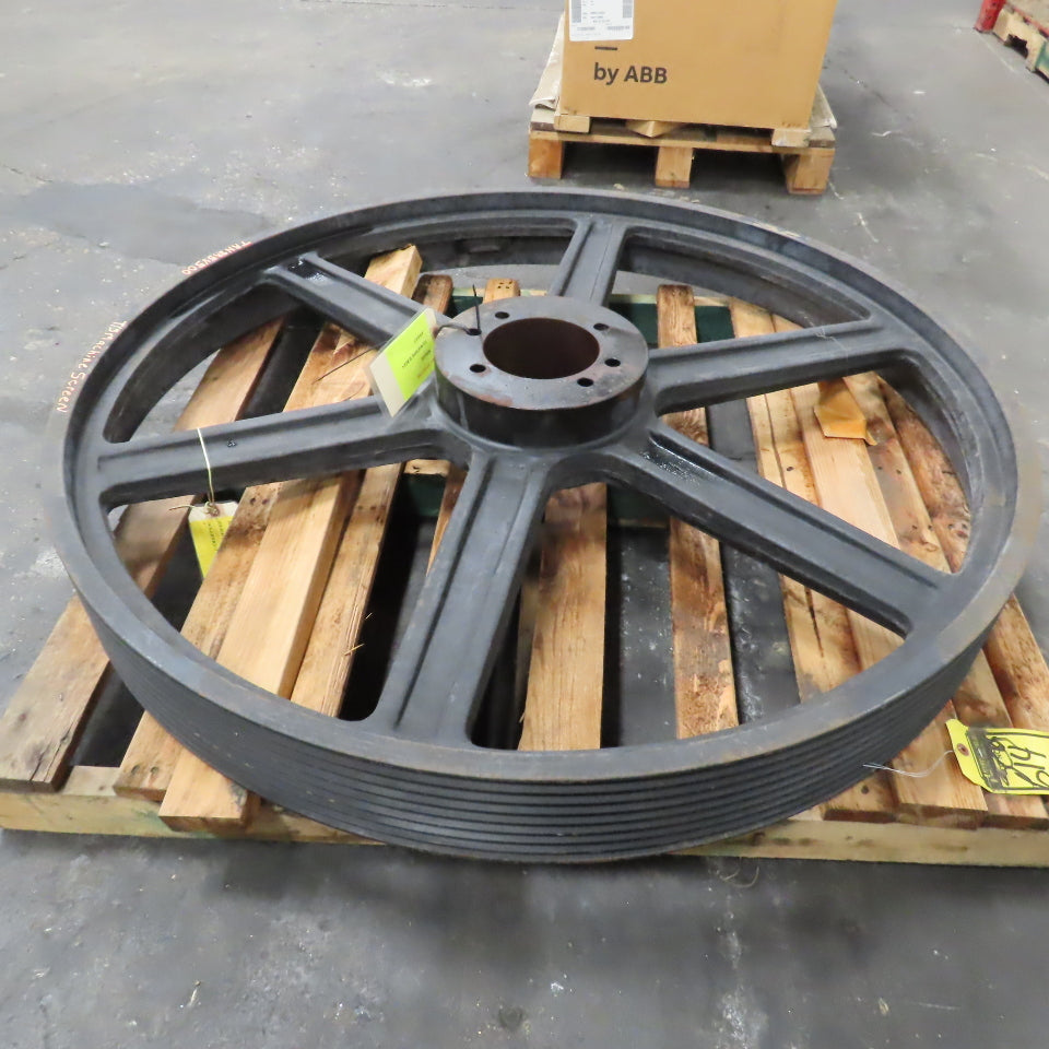 50" OD 5-7/8" Wide 8-Groove V-Belt Sheave Pulley 6-1/8" Bore