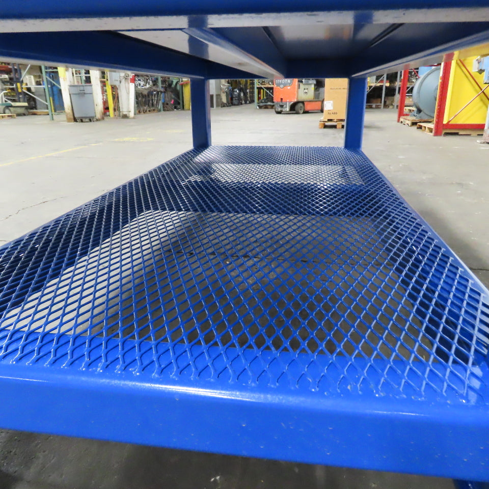 NEW 96"x 48"x 34"H - 3/4" Top Steel Top Rolling Work Bench Welding Table W/Shelf