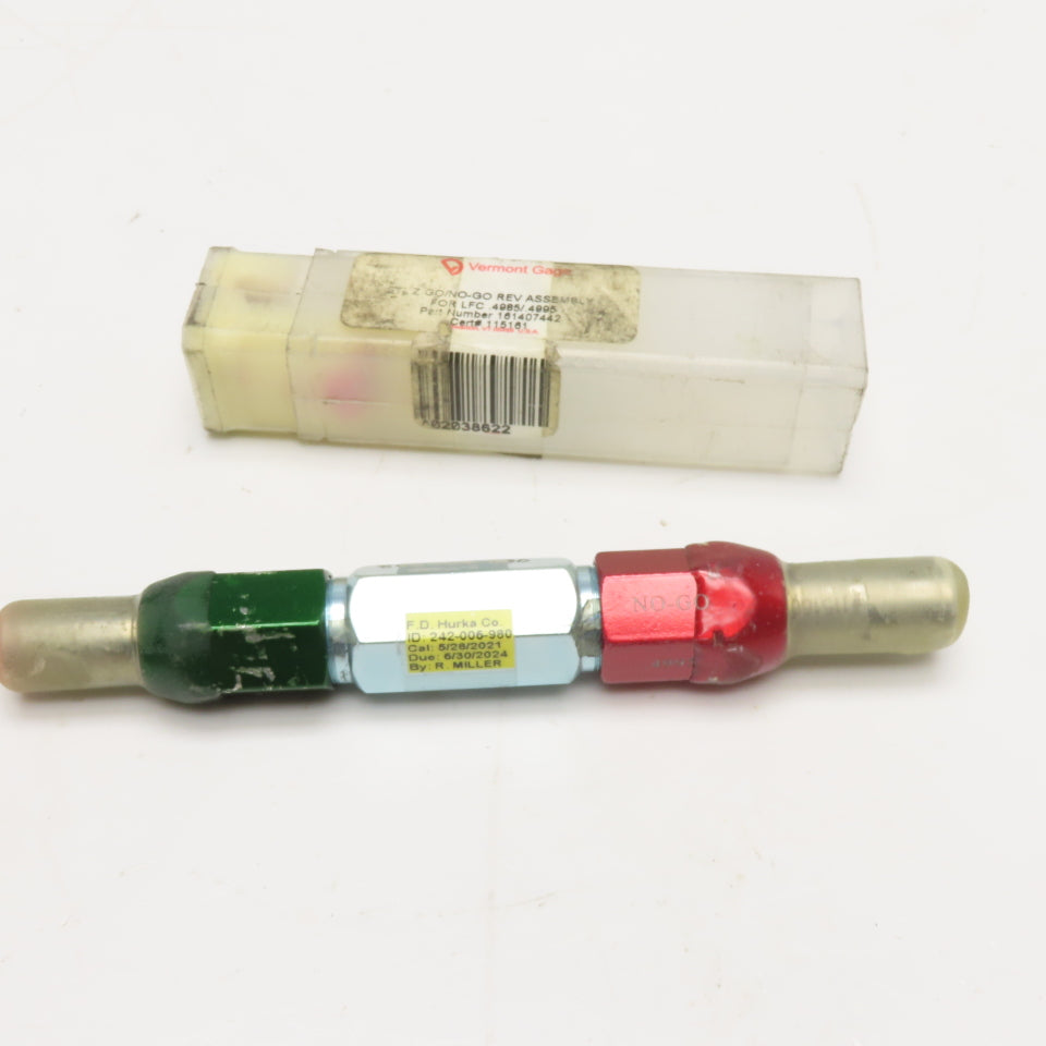 Vermont Gage 161407442 Class Z GO/NG Reversible Plug Gage Assembly .4985/.4995