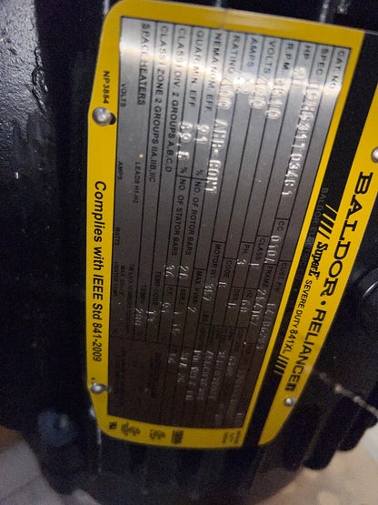 Baldor 09M531T034G1 20HP Vertical Electric Motor 460V 3Ph 3510RPM 254TCZ Frame