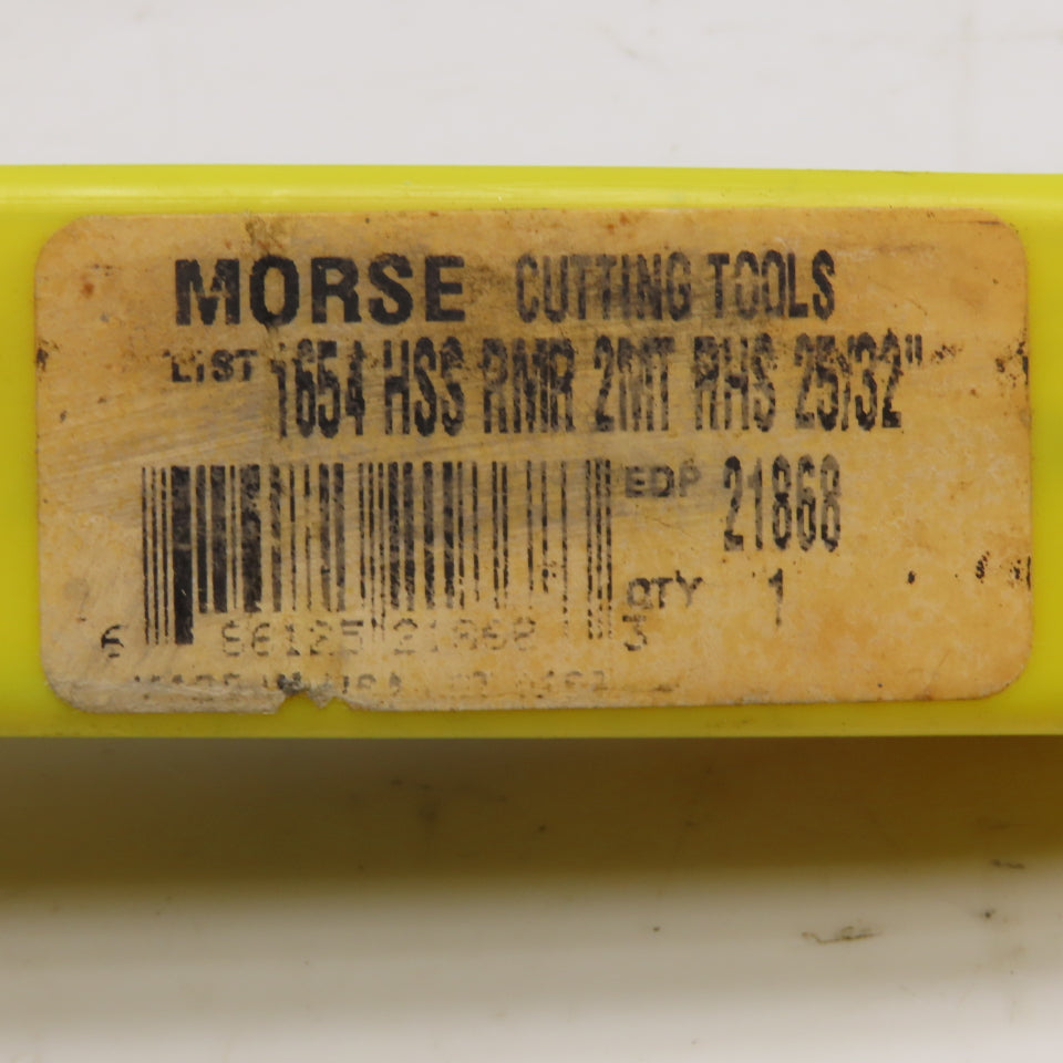 Morse Cutting Tools 1654 21868 25/32" Morse Taper Shank Reamer HSS 2MT