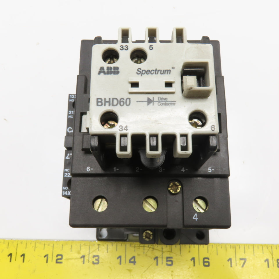 ABB BHD60C2P BHD60C3P-1 Spectrum BHD60 Drive Contactor 2-Pole 60A 500V 120VAC