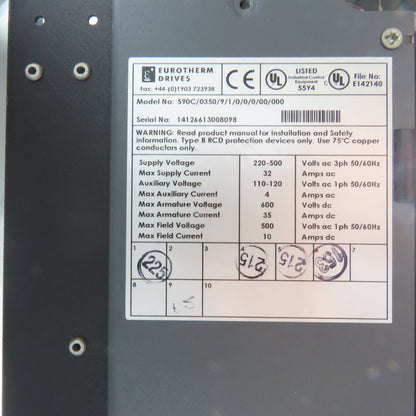 Eurotherm 590C/0350/9/1/0/0/0/00/000 DC Drive 220-500VAC 35A + 590LDC/00/000
