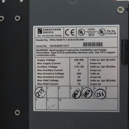 Eurotherm 590C/0350/9/1/0/0/0/00/000 DC Drive 220-500VAC 35A + 590LDC/00/000