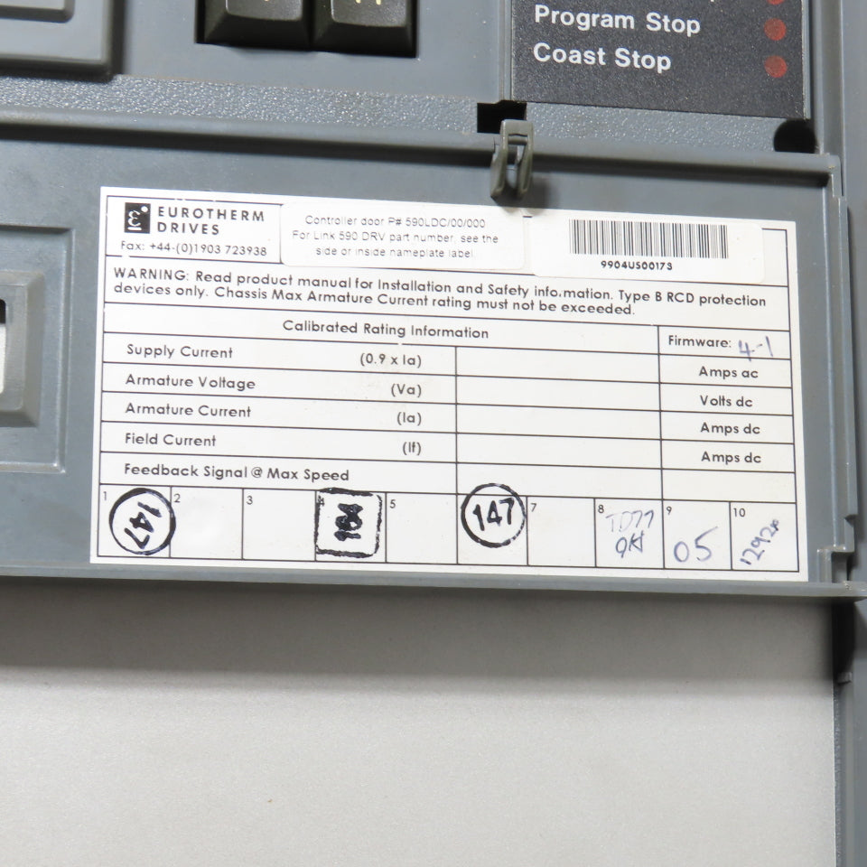 Eurotherm 955L-8R22 590 DRV DC Drive 500/240VDC 34A 20HP Out + 590LDC/00/000