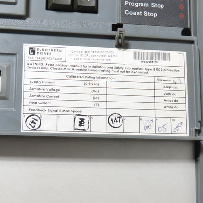 Eurotherm 955L-8R22 590 DRV DC Drive 500/240VDC 34A 20HP Out + 590LDC/00/000