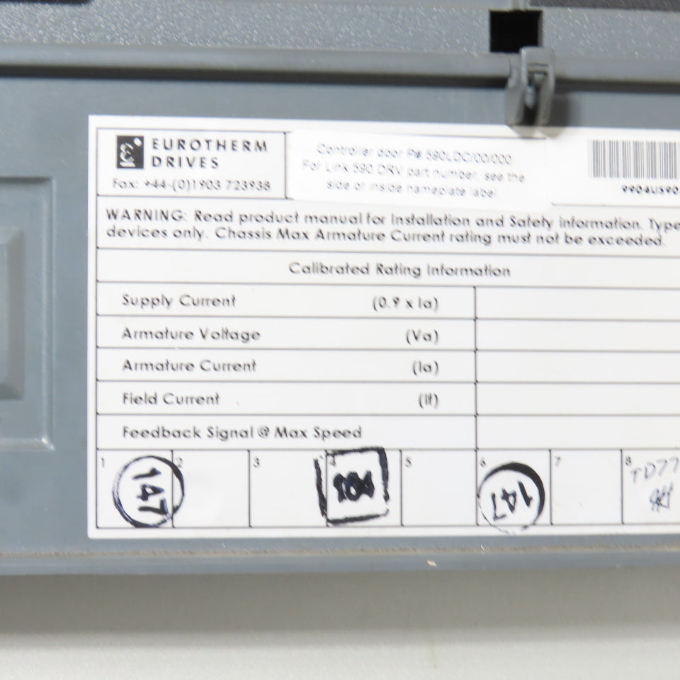 Eurotherm 955L-8R22 590 DRV DC Drive 500/240VDC 34A 20HP Out +590LDC/00/000