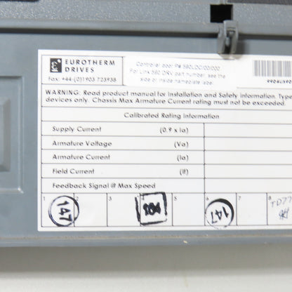 Eurotherm 955L-8R22 590 DRV DC Drive 500/240VDC 34A 20HP Out +590LDC/00/000