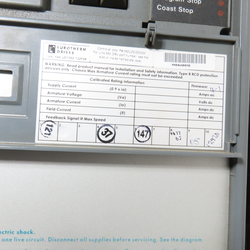 Eurotherm 955L-8R22 590 DRV DC Drive 34A 20HP Out + 590LDC/00/000