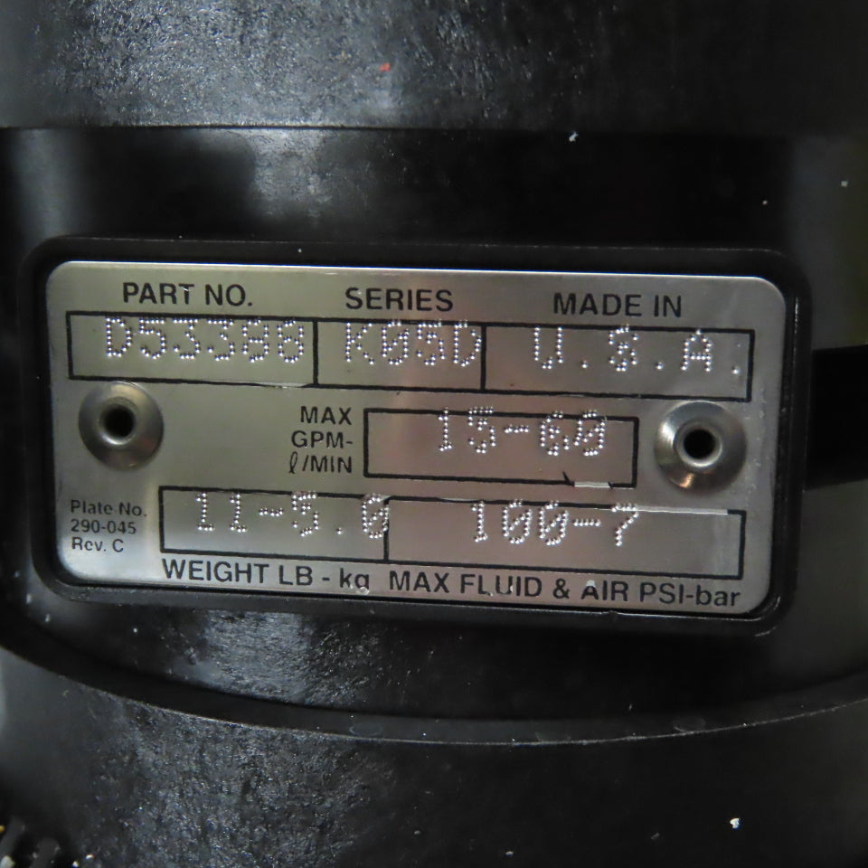 Graco D53388 Husky 716 Air Operated Double Diaphragm Pump 100PSI 15GPM