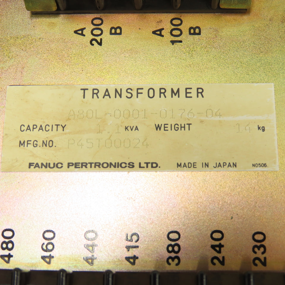 Fanuc A80L-0001-0176-04 1.1kVA Control Power Transformer 200V-550V Multi-Tap