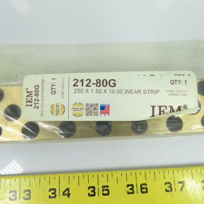 IEM 212-80G Self-Lubricating Bronze Wear Strip 0.250 x 1.50 x 10.00
