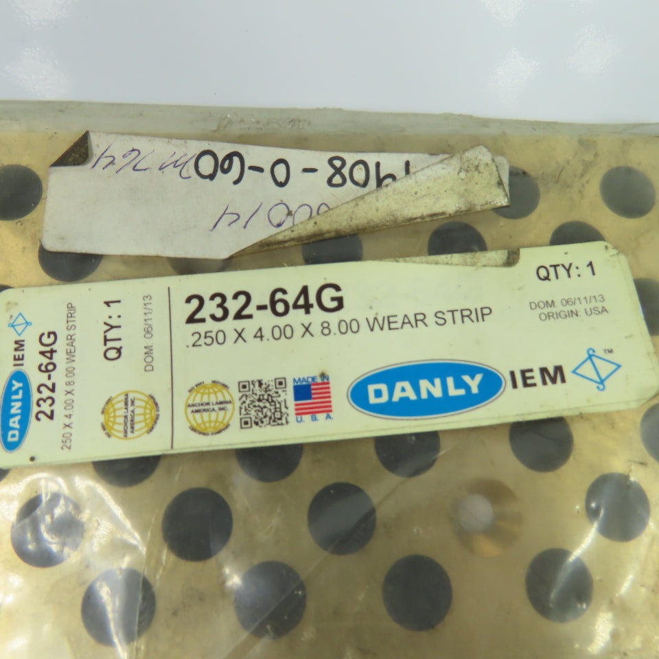 Danly IEM 232-64G Self-Lube Bronze Wear Strip .250 x 4.00 x 8.00