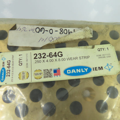 Danly IEM 232-64G Self-Lube Bronze Wear Strip .250 x 4.00 x 8.00