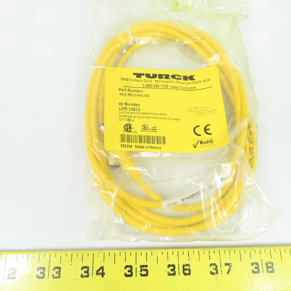 Turck U99-10815 PKG 4M-2-PSG 4M PicoFast Cordset Sensor Cable 4-Pin Female/Male