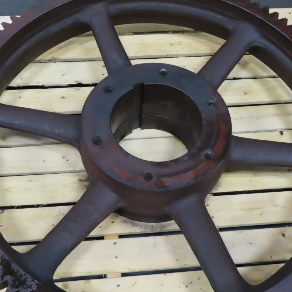 1050mm OD x 150mm Wide 100T Spoked Wheel Right Hand Helical Drive Gear 9" Keyed