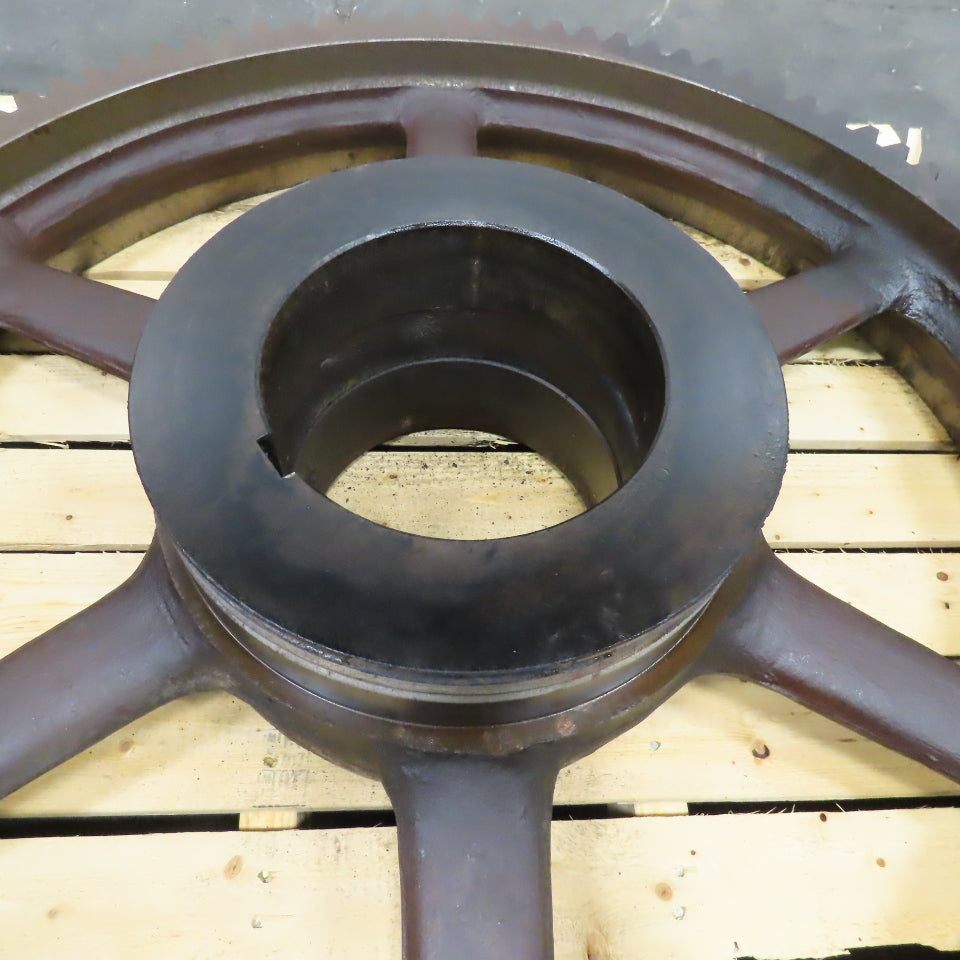 1050mm OD x 150mm Wide 100T Spoked Wheel Right Hand Helical Drive Gear 9" Keyed