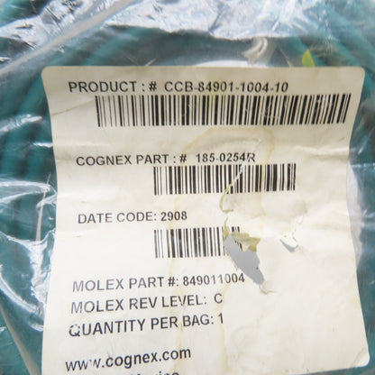Cognex 185-0254R CCB-84901-1004-10 M12 to RJ45 Industrial Ethernet Cable 10m