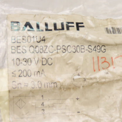 Balluff BES Q08ZC-PSC30B-S49G BES01U4 Inductive Proximity Sensor 10-30VDC 3mm Sn