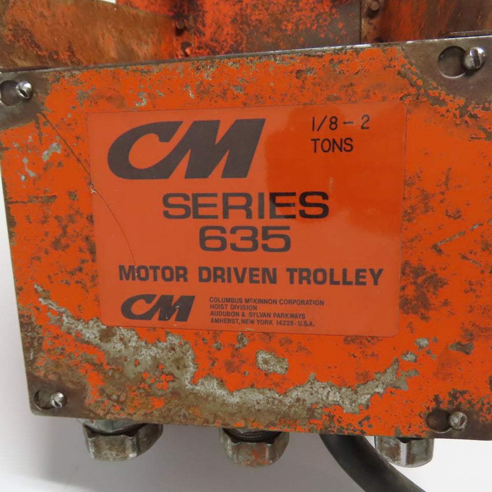 CM Series 635 1/8-2 Ton Power Trolley 1/4HP 3Ph 208-230/460V 38.5FPM
