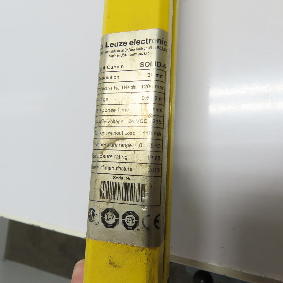 Leuze SOLID-4 48" Safety Light Curtain Transmitter W/ SD4R30-1200E Receiver