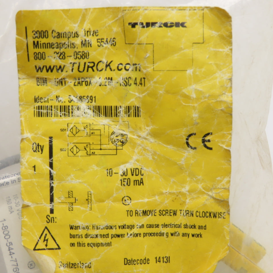 Turck BIM-UNT-2AP6X-0.2M-RSC 4.4T Dual Magnetic Field Sensor PNP 10-30VDC