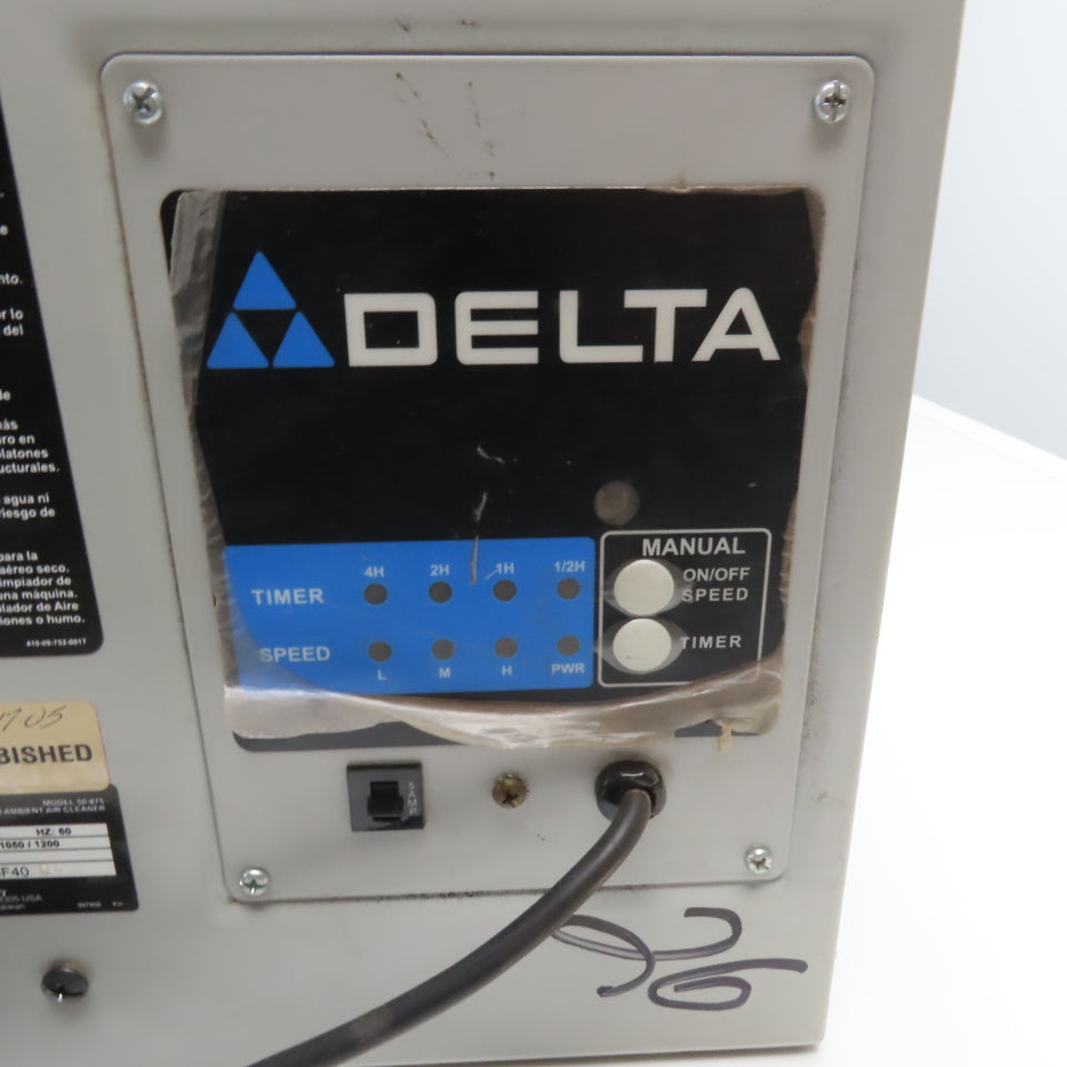 Delta 50-875 3 Speed Ambient Air Cleaner 120V 1/5Hp 1Ph